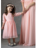 Chiffon Tea Length Formal Simple Flower Girl Dress